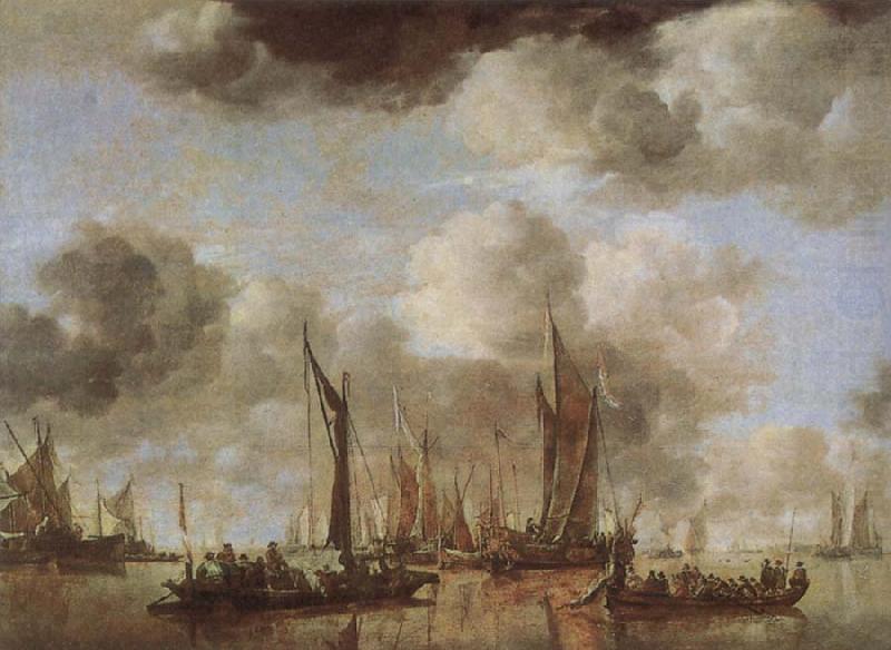 A Shipping Scene with Dutch Yacht, Jan van de Cappelle